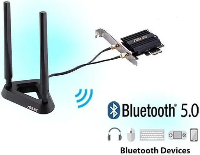 Alt view image 4 of 6 - ASUS PCE-AX58BT AX3000 Dual Band PCI-E WiFi 6 (802.11ax) Adapter IEEE 802.11 ax, Bluetooth 5.0 PCI Express AX 3000 (2402Mbps+574Mbps) Wireless Data Rates