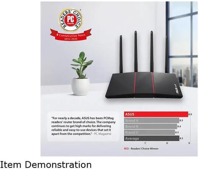 Alt view image 4 of 4 - Asus RT-AX55/CA(Black) AX1800 Dual Band WiFi 6 (802.11ax) Router Supporting MU-MIMO and OFDMA technology, with AiProtection Classic Network Security, Compatible with ASUS AiMesh WiFi System