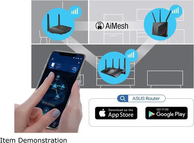Alt view image 7 of 7 - ASUS RT-AX55 AX1800 Dual Band WiFi 6 Gigabit Router, 802.11ax, Lifetime internet security, Parental Control, Mesh WiFi support, MU-MIMO, OFDMA, 4 Gigabit LAN Ports, Beamforming