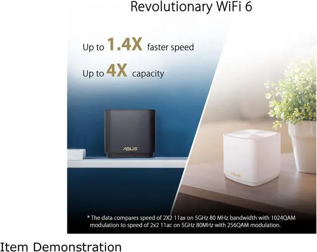 Alt view image 2 of 4 - ASUS ZenWiFi AX Mini Whole Home Dual Band Mesh WiFi 6 System (XD4) - 3 Pack Charcoal, Coverage up to 4800 sq.ft & 25+ Devices, 1800Mbps, AiMesh, Parental Controls, Easy Setup