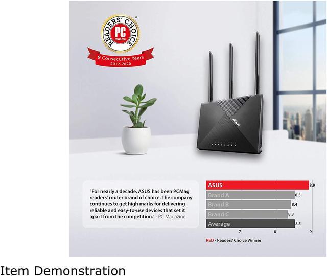 Alt view image 4 of 6 - ASUS AC1900 WiFi Router (RT-AC67P) - Dual Band Wireless Internet Router, Easy Setup, VPN, Parental Control, AiRadar Beamforming Technology extends Speed, Stability & Coverage, MU-MIMO