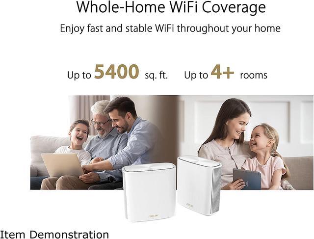Alt view image 3 of 7 - ASUS ZenWiFi Whole-Home Dual-Band Mesh WiFi 6 System XD6 White - 2 Pack, Coverage up to 5,400 sq.ft & 4+ Rooms, 5400Mbps, AiMesh, Lifetime Free Internet Security, Parental Control, Easy Setup