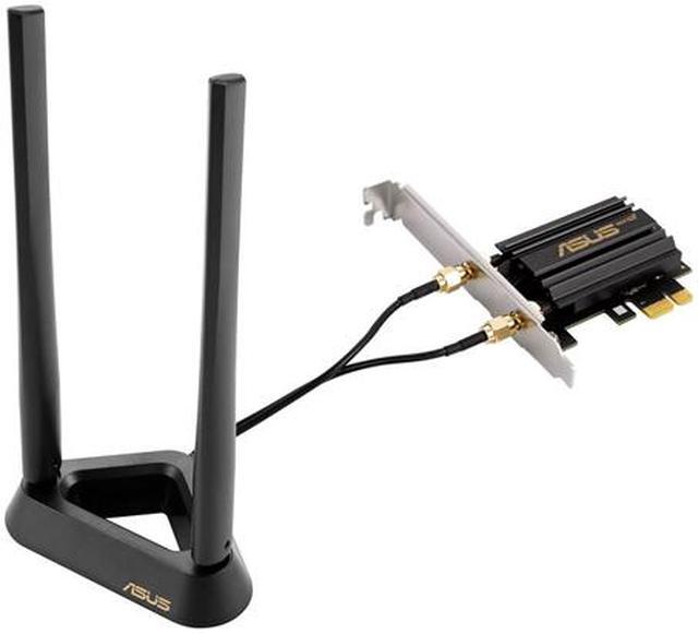 Alt view image 2 of 4 - ASUS WiFi 6E + Bluetooth 5.2 PCI-E Expansion Card (PCE-AXE58BT) - Supports 6GHz Band, WPA3, 160MHz, WPA3 Network Security, OFDMA and MU-MIMO, External Antenna, Magnetic Base, Ultra Low Latency