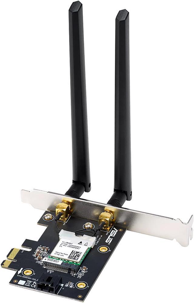 Alt view image 5 of 5 - ASUS AX1800 PCIe WiFi Adapter (PCE-AX1800) - WiFi 6, Bluetooth 5.2, Ultra-Low Latency Wireless, 2 External Antenna, Supporting Total Data Rate up to 1800Mbps, WPA3 Network Security, OFDMA and MU-MIMO