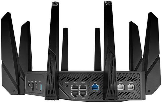 Alt view image 8 of 8 - ASUS ROG Rapture WiFi 6E Gaming Router (GT-AXE16000) - Quad-Band, 6 GHz Ready, Dual 10G Ports, 2.5G WAN Port, AiMesh Support, Triple-level Game Acceleration, Lifetime Internet Security, Instant Guard