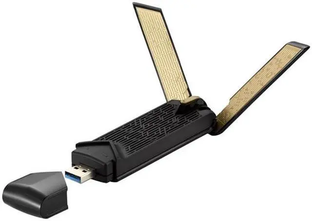 Alt view image 3 of 5 - ASUS USB-AX56 Wireless Adapter IEEE 802.11a
IEEE 802.11b
IEEE 802.11g
WiFi 4 (802.11n)
WiFi 5 (802.11ac)
WiFi 6 (802.11ax) 1 x USB 3.2 Gen1 802.11a: up to 54 Mbps
802.11b: up to 11 Mbps
802.11g: up to 54 Mbps
WiFi 4 (802.11n): up to 400 Mbp