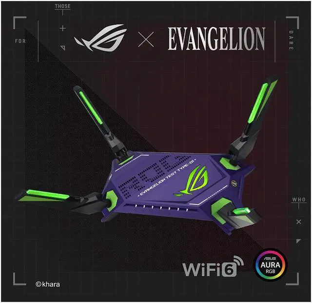 Alt view image 2 of 7 - ASUS ROG Rapture GT-AX6000 EVA Edition Dual-Band WiFi 6 Gaming Router, Dual 2.5G WAN/LAN ports, WAN aggregation, Triple-Level Game Acceleration, AiMesh Compatible