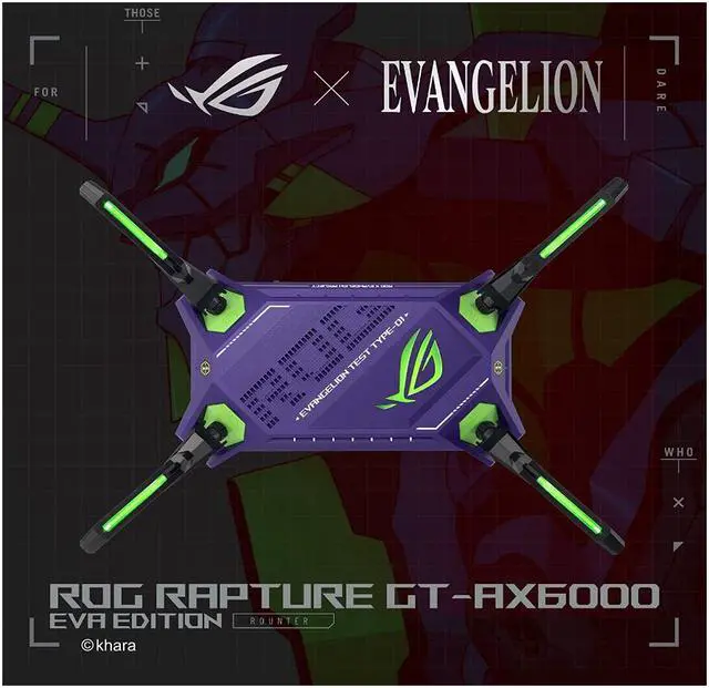 Alt view image 3 of 7 - ASUS ROG Rapture GT-AX6000 EVA Edition Dual-Band WiFi 6 Gaming Router, Dual 2.5G WAN/LAN ports, WAN aggregation, Triple-Level Game Acceleration, AiMesh Compatible