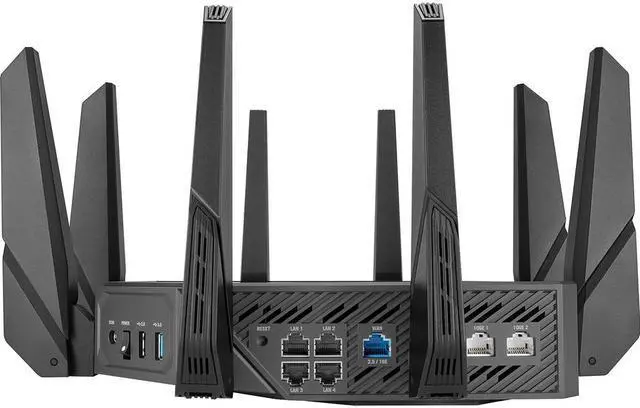 Alt view image 3 of 6 - ASUS ROG Rapture GT-AXE16000 Quad-Band Wifi 6E Gaming Router, Dual 10G Ports, 2.5G WAN Port, AiMesh Support, Triple-level Game Acceleration, Lifetime Internet Security