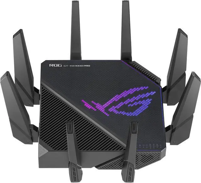 Alt view image 2 of 8 - ASUS ROG Rapture GT-AX11000 Pro Tri-Band WiFi 6 gaming router,  10G port, Quad-core 2.0 GHz CPU, ASUS RangeBoost Plus, UNII4, Triple-level game acceleration, Lifetime internet security, AiMesh support