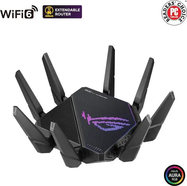Alt view image 6 of 7 - ASUS ROG Rapture GT-AX11000 Pro Tri-Band WiFi 6 gaming router,  10G port, Quad-core 2.0 GHz CPU, ASUS RangeBoost Plus, UNII4, Triple-level game acceleration, Lifetime internet security, AiMesh support
