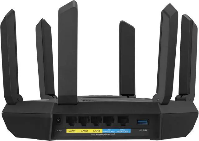Alt view image 2 of 9 - ASUS RT-AXE7800 Tri-band WiFi 6E (802.11ax) Router, 6GHz Band, ASUS Safe Browsing, Upgraded Network Security, Instant Guard, Built-in VPN Features, Free Parental Controls, 2.5G Port, AiMesh Support