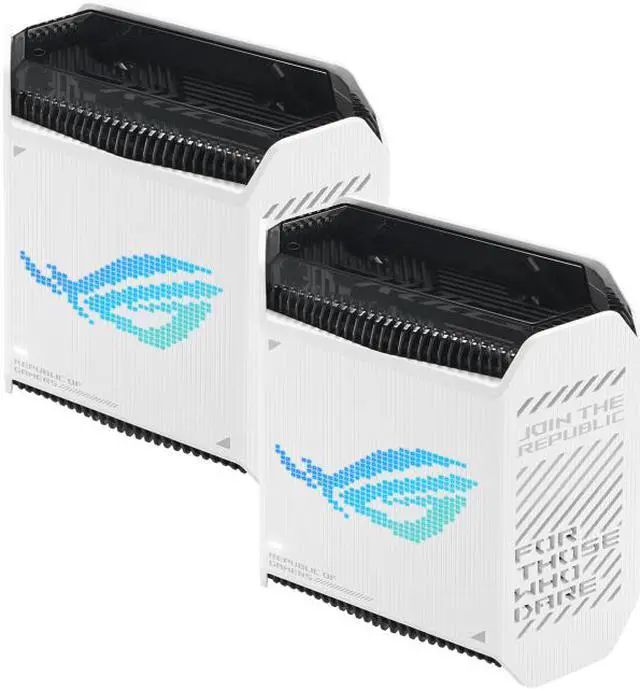 Alt view image 4 of 13 - ASUS ROG Rapture GT6 (2PK) Tri-Band WiFi 6 Gaming Mesh WiFi System, covers up to 5,800 sq ft, 2.5 Gbps port, triple-level game acceleration, ASUS RangeBoost Plus, UNII 4, Moonlight White