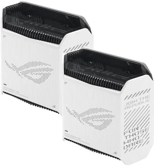 Alt view image 5 of 13 - ASUS ROG Rapture GT6 (2PK) Tri-Band WiFi 6 Gaming Mesh WiFi System, covers up to 5,800 sq ft, 2.5 Gbps port, triple-level game acceleration, ASUS RangeBoost Plus, UNII 4, Moonlight White