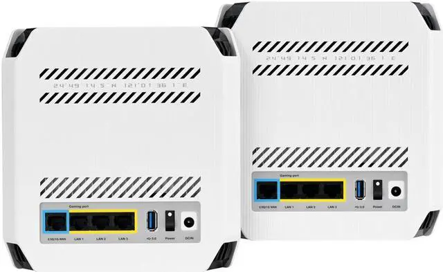 Alt view image 6 of 13 - ASUS ROG Rapture GT6 (2PK) Tri-Band WiFi 6 Gaming Mesh WiFi System, covers up to 5,800 sq ft, 2.5 Gbps port, triple-level game acceleration, ASUS RangeBoost Plus, UNII 4, Moonlight White