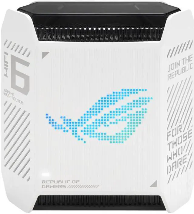 Alt view image 7 of 13 - ASUS ROG Rapture GT6 (2PK) Tri-Band WiFi 6 Gaming Mesh WiFi System, covers up to 5,800 sq ft, 2.5 Gbps port, triple-level game acceleration, ASUS RangeBoost Plus, UNII 4, Moonlight White