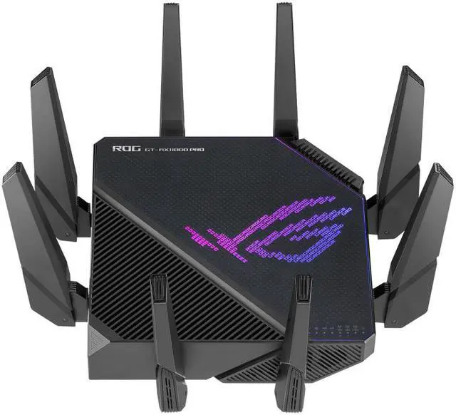 Alt view image 8 of 11 - ASUS ROG Rapture GT-AX11000 Pro Tri-Band WiFi 6 gaming router, 2.5G port, 10G port, Quad-core 2.0 GHz CPU, ASUS RangeBoost Plus, UNII4, Triple-level game acceleration, Lifetime internet security, and AiMesh support