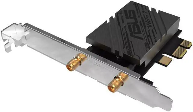 Alt view image 2 of 4 - ASUS PCE-BE92BT WiFi 7 PCI-E Adapter with 2 external antennas. Supporting 6GHz band, 320MHz, Bluetooth 5.4, WPA3 network security, OFDMA and MU-MIMO, only compatible with Intel motherboards