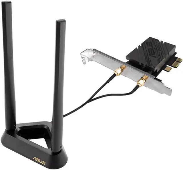 Alt view image 4 of 4 - ASUS PCE-BE92BT WiFi 7 PCI-E Adapter with 2 external antennas. Supporting 6GHz band, 320MHz, Bluetooth 5.4, WPA3 network security, OFDMA and MU-MIMO, only compatible with Intel motherboards