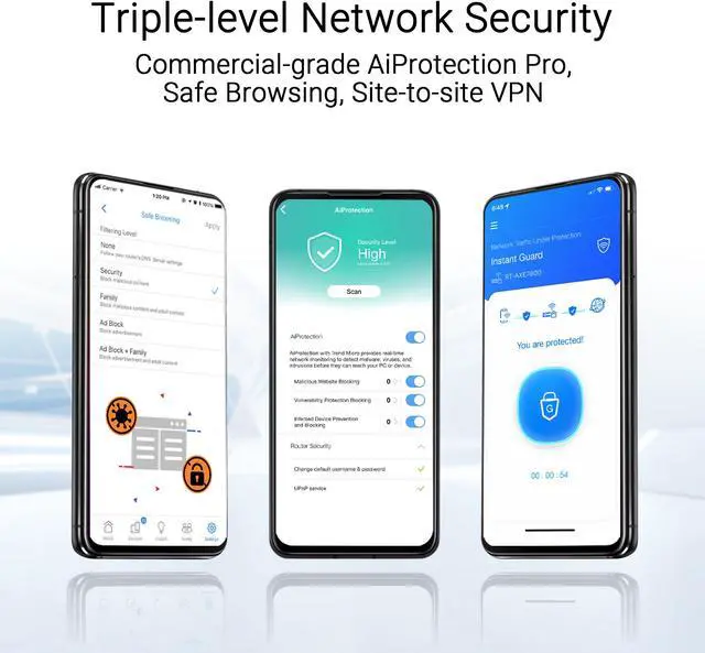 Alt view image 7 of 10 - ASUS ZenWiFi BT6 Tri-Band WiFi 7 Mesh, 9.4 Gbps, 7600 sq.ft. (3pk), 2.5G WAN Port, Security and Parental Controls Included, Smart Home Master SSIDs, 4G & 5G Mobile Tethering- BT6 (W-3-PK)