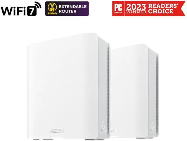 Main image of ASUS ZenWiFi BT6 Tri-Band WiFi 7 Mesh, 9.4 Gbps, 5800 sq.ft. (2pk), 2.5G WAN Port, Security and Parental Controls Included, Smart Home Master SSIDs, 4G & 5G Mobile Tethering- BT6 (W-2-PK)