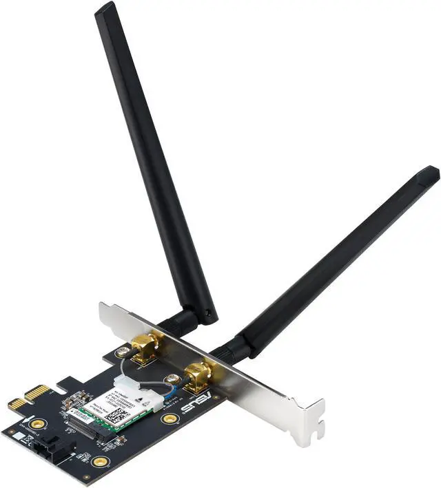 Main image of ASUS BE6500 Tri Band PCI-E WiFi 7 (802.11be). Bluetooth 5.4, WPA3 Network Security, OFDMA and MU-MIMO, Multi-Link Operation