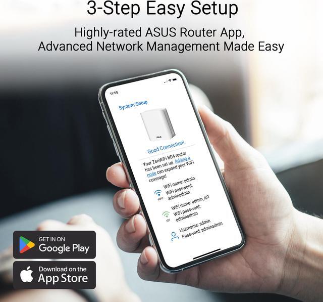 Alt view image 10 of 10 - ASUS ZenWiFi BD4 (1-Pack) Dual-Band WiFi 7 Mesh, 3600 Mbps, 2450 sq. ft., Dual 2.5G Ports, Security and Parental Controls Included, Smart Home Master SSIDs