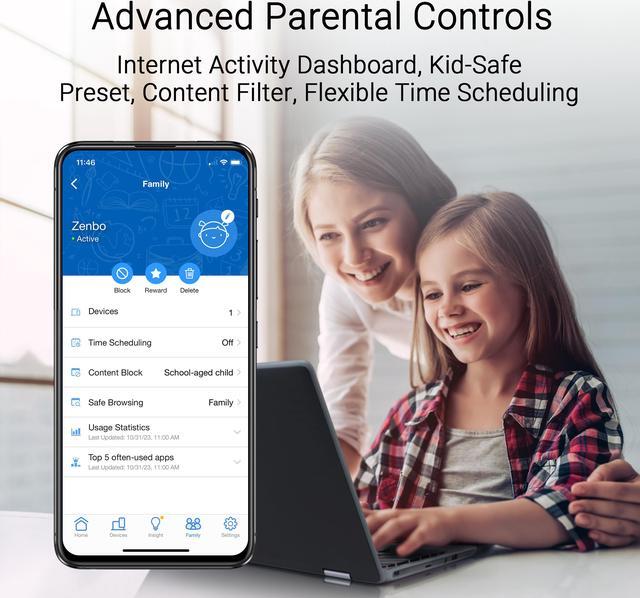 Alt view image 8 of 10 - ASUS ZenWiFi BD4 (1-Pack) Dual-Band WiFi 7 Mesh, 3600 Mbps, 2450 sq. ft., Dual 2.5G Ports, Security and Parental Controls Included, Smart Home Master SSIDs