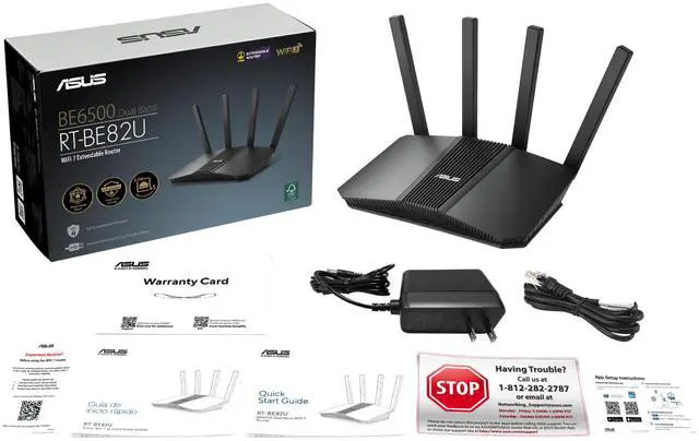 Alt view image 5 of 5 - ASUS RT-BE82U Dual-band WiFi 7 (802.11be) Smart AiMesh Extendable Router, 6500 Mbps, Five 2.5GbE ports, 4096-QAM, Up to 3 SSIDs for IoT Devices, Parental Controls & VPNs, Advanced Network Security