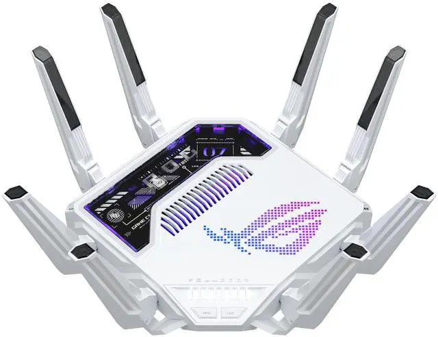 Main image of ASUS ROG Rapture GT-BE19000AI Tri-band Gaming Router, WiFi 7, 802.11be, up to 3,500 sq. ft. & 200+ devices, Triple Level Security, Support AiMesh Whole Home Mesh WiFi, Dual 10G ports, AI WAN detection