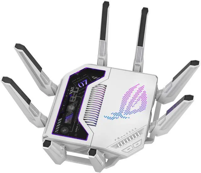 Alt view image 2 of 10 - ASUS ROG Rapture GT-BE19000AI Tri-band Gaming Router, WiFi 7, 802.11be, up to 3,500 sq. ft. & 200+ devices, Triple Level Security, Support AiMesh Whole Home Mesh WiFi, Dual 10G ports, AI WAN detection