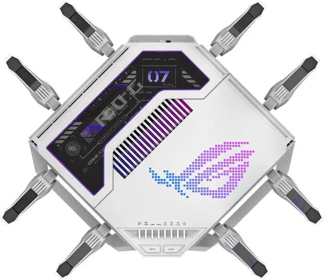 Alt view image 3 of 10 - ASUS ROG Rapture GT-BE19000AI Tri-band Gaming Router, WiFi 7, 802.11be, up to 3,500 sq. ft. & 200+ devices, Triple Level Security, Support AiMesh Whole Home Mesh WiFi, Dual 10G ports, AI WAN detection