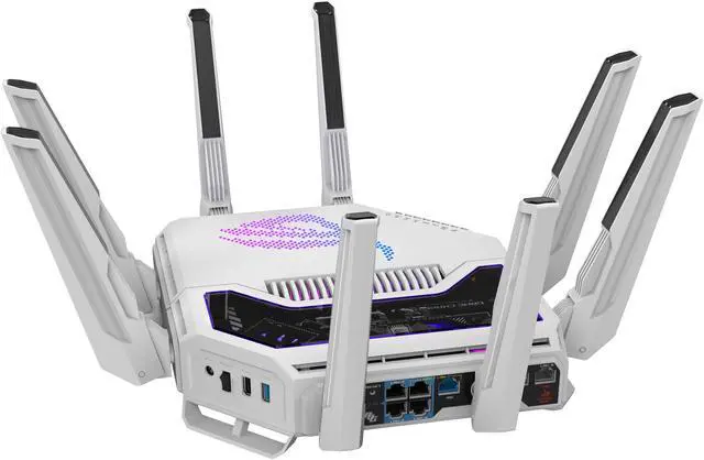 Alt view image 5 of 10 - ASUS ROG Rapture GT-BE19000AI Tri-band Gaming Router, WiFi 7, 802.11be, up to 3,500 sq. ft. & 200+ devices, Triple Level Security, Support AiMesh Whole Home Mesh WiFi, Dual 10G ports, AI WAN detection