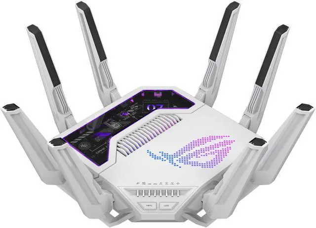 Alt view image 6 of 10 - ASUS ROG Rapture GT-BE19000AI Tri-band Gaming Router, WiFi 7, 802.11be, up to 3,500 sq. ft. & 200+ devices, Triple Level Security, Support AiMesh Whole Home Mesh WiFi, Dual 10G ports, AI WAN detection