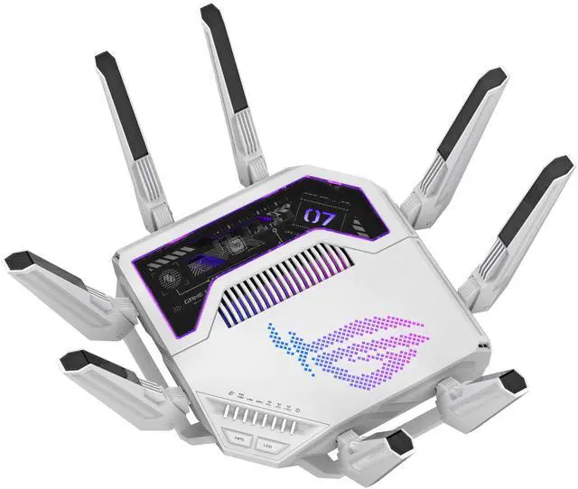 Alt view image 7 of 10 - ASUS ROG Rapture GT-BE19000AI Tri-band Gaming Router, WiFi 7, 802.11be, up to 3,500 sq. ft. & 200+ devices, Triple Level Security, Support AiMesh Whole Home Mesh WiFi, Dual 10G ports, AI WAN detection