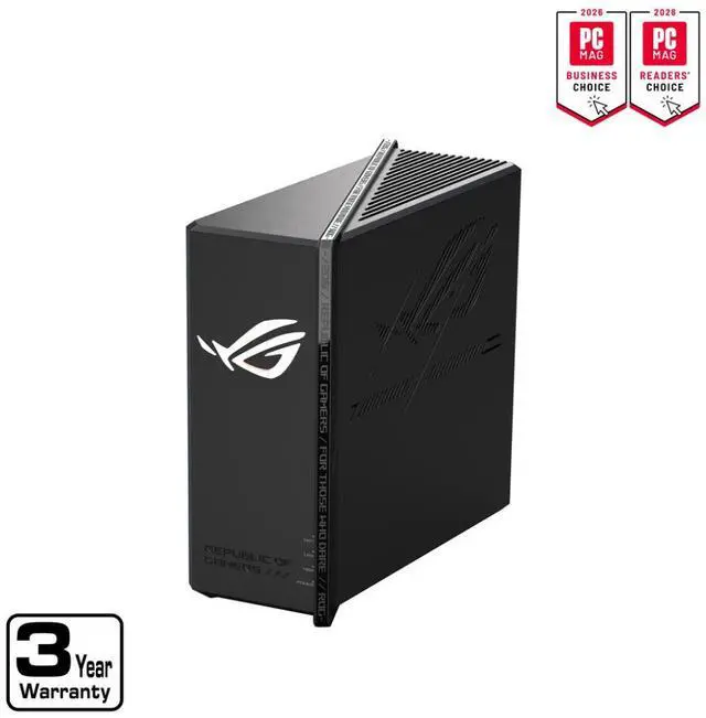 Main image of ASUS ROG Strix GS-BE12000 WiFi 7 Tri-band Router, 12000 Mbps, 20G wired capacity, 3,000 sq. ft. Coverage, 2.0GHz Quad-core CPU, Game Acceleration, Triple-Level Security, AiMesh Compatible