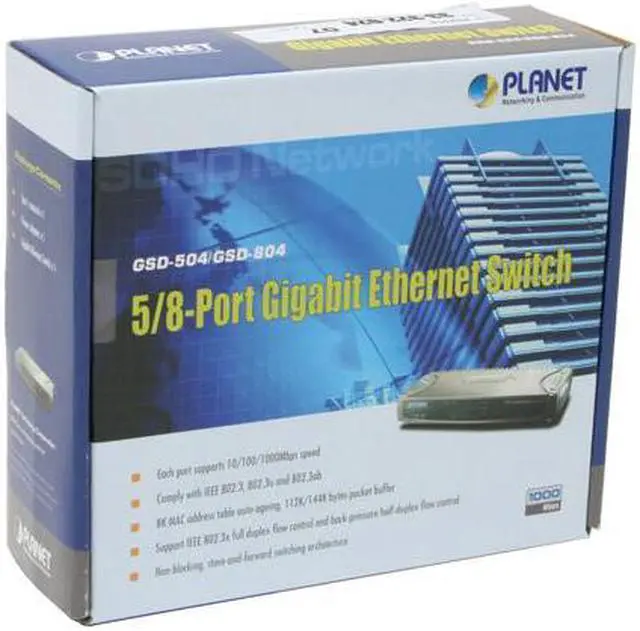 Alt view image 4 of 4 - PLANET GSD-804 Gigabit Ethernet Switch - Plastic Case