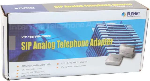 Alt view image 4 of 4 - PLANET VIP-156PE 802.3af PoE SIP Analog Telephone Adapter