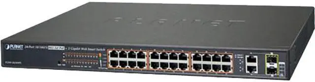 Main image of Planet FGSW-2624HPS4 24-Port 10/100TX 802.3at PoE + 2-Port Gigabit TP / SFP Combo Web Smart Ethernet Switch / 420W PoE budget