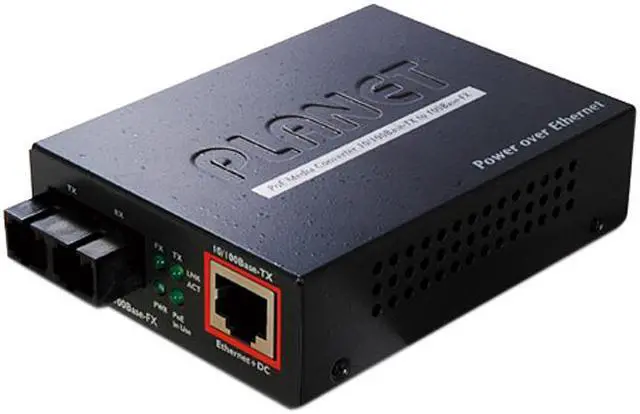 Main image of Planet FTP-802S15 100Base-FX to 10/100Base-TX PoE Media Converter (SC,SM) - 15 km