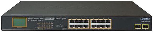 Planet GSW-1820VHP 16-Port 10/100/1000T 802.3at PoE + 2-Port