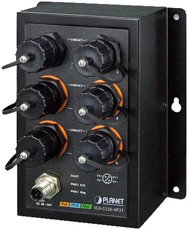 Main image of Planet IGS-5226-4P2T Industrial EN50155 4-Port 10/100/1000T 802.3at PoE + 2-Port 10/100/1000T Managed Ethernet Switch(-40 - 75 degrees C)