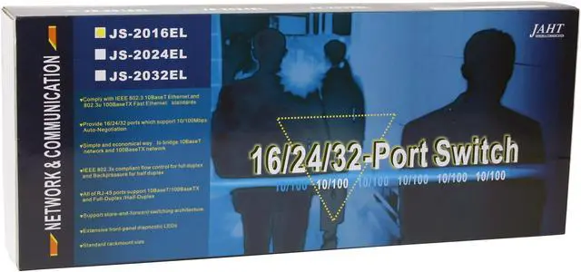 Alt view image 5 of 5 - JAHT JS-2016EL 19" Rackmount Switch