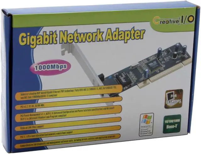 Alt view image 5 of 5 - SYBA PCI 10/100/1000Mbps Gigabit 32Bit Network Adapter 1x RJ-45 Model SY-VIA-GA