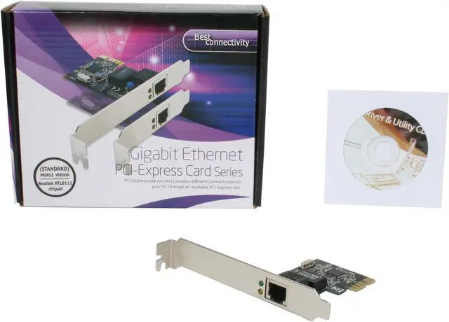 Alt view image 5 of 5 - SYBA SD-PEX24009 Network Card with Realtek RTL8111 Chipset 10/100/1000Mbps PCI-Express 1 x RJ45
