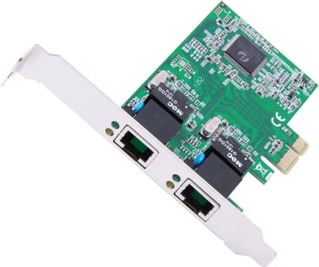 Main image of SYBA SD-PEX24033 Dual LAN Ports Gigabit Ethernet Card, Realtek Chipset 10/100/1000Mbps PCI-Express x1 2 x RJ45