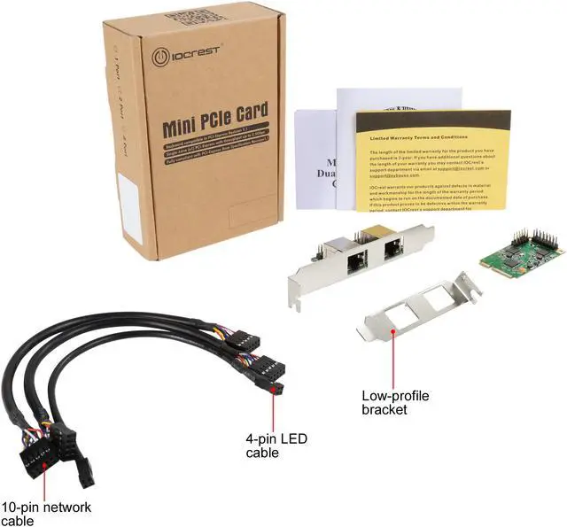 Alt view image 6 of 6 - SYBA SI-MPE24046 Mini PCI-Express 2-Port Gigabit Ethernet Card