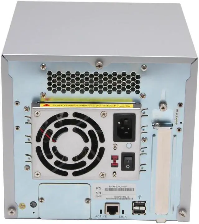 Alt view image 2 of 5 - Infrant ReadyNAS X6 (Diskless System) Support 4 SATA disks, up to 2TB capacity
Hard Disks Not Included Network Storage 2 x USB 2.0 plus 1 x 10/100/1000 RJ-45 32-bit RISC Network Storage Processor