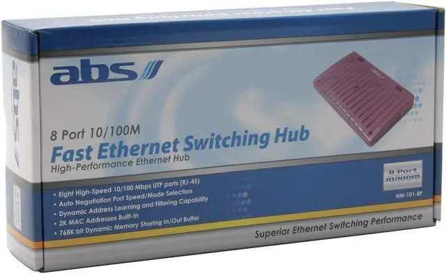 Alt view image 6 of 6 - ABS NW-101-8P 8 Port FE Switch