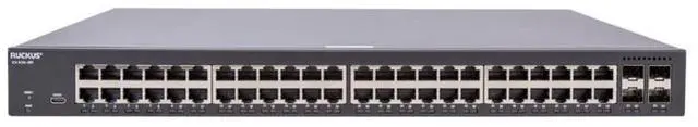 Main image of RUCKUS ICX 8100 1RU Switch, 48x10/100/1000 Mbps PoE+ 802.3at, 30W Class 4 ports, 4x10GbE SFP+ uplink-ports, 740W PoE budget, Power cord not included | ICX8100-48PF-X